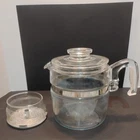 Vintage Pyrex Flameware Glass Coffee Percolator Pot & Lid Only  6 Cup