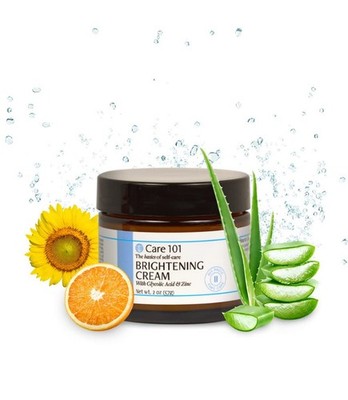 Care101 Glycolic & Zinc Brightening Cream to reduce sun damage and blemishes