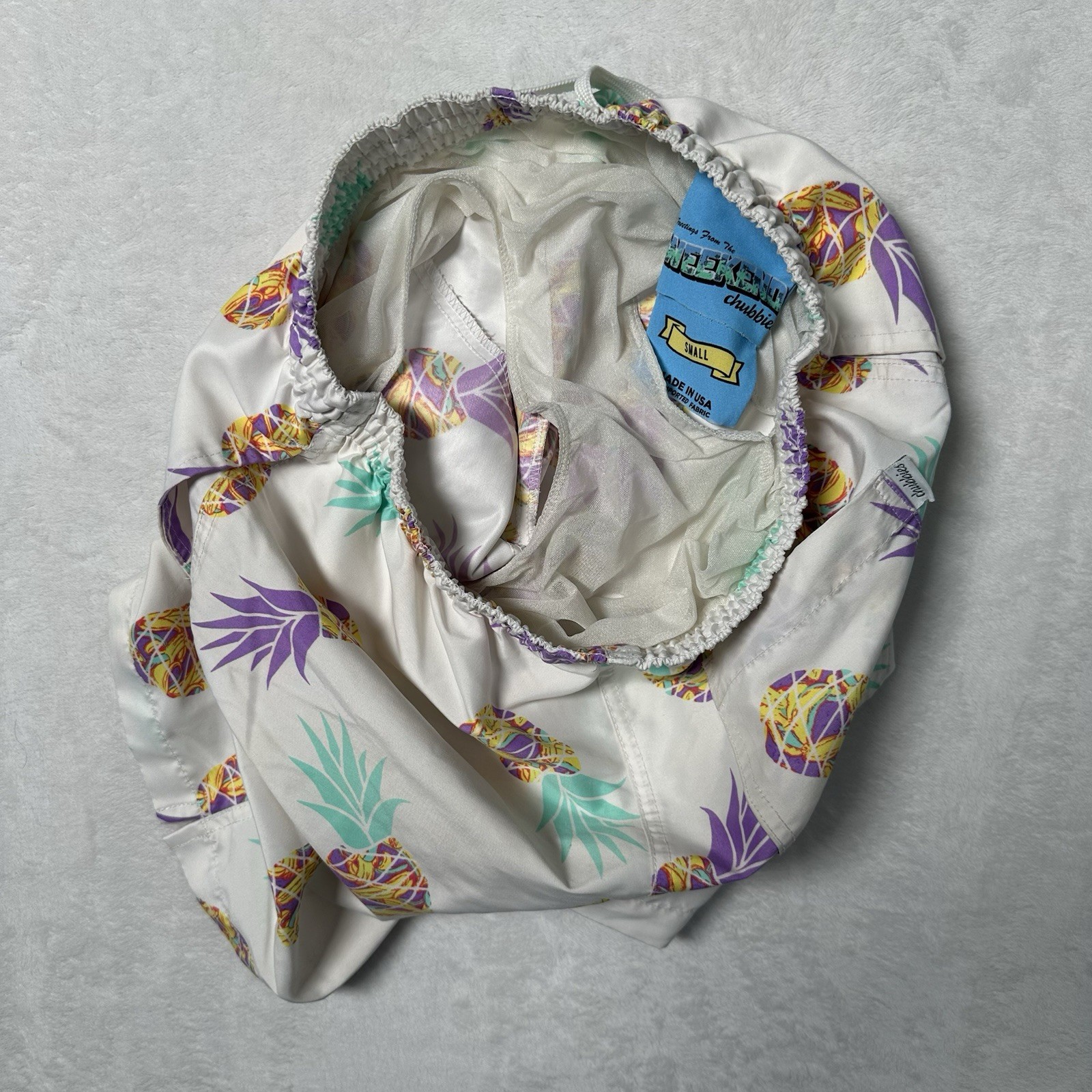 Chubbies Men's White Pineapple Drawstring Swim Tr… - image 5