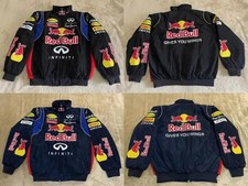 Adult F1 Vintage Racing Jacket, Ebroidered Cotton Padded ,Red Bull Jacket