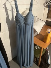Azazie Kaitlynn Steel Blue Chiffon Sleeveless Bridesmaid Dress A8 AZ1378087