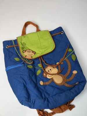 Stephen Joseph Quilted Backpack Monkey Design Adjustable Straps - Image 1 of 4