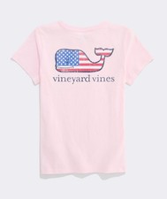 Vineyard Vines Womens Flag Whale Pocket T-Shi...