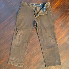 Haggar Men s Corduroy Pants Classic Fit Straight Leg Stretch 36W Brown
