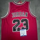 Michael Jordan SIGNED Chicago Bulls NBA #23 Jersey Red- COA Beckett 2
