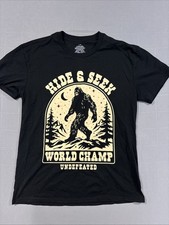 Bigfoot Sasquatch Hide And Seek World Champ T Shirt Size Large camping outdoors