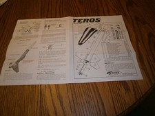 VINTAGE ESTES 1970'S TEROS ROCKET KIT NO. 1285 INSTRUCTIONS