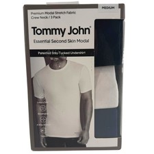 NEW Tommy John Essential Second Skin Modal Crew Neck Undershirt 3 Pack Mens M