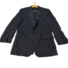 Jos A Bank Signature Mens 39R Black Worsted Wool Tuxedo Jacket Notch Lapel EUC