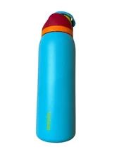 OWALA Blender Bottle FreeSip 40oz Stainless Steel Water Bottle -Turquoise & Red