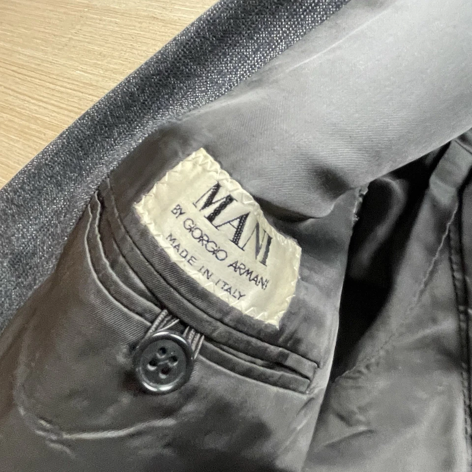 Blazer Mani by Giorgio Armani Vintage Años 90 Hombre’s 42 Sal Pimienta Hecho en Italia Chaqueta Foto 3 de 4