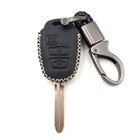 Balck Leather Cover Smart Key Fob Case 3 Buttons For Toyota RAV4 Tacoma Tundra