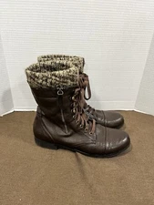 Crown Vintage Combat Boots Brown Lace Up Women’s Sz 11M 