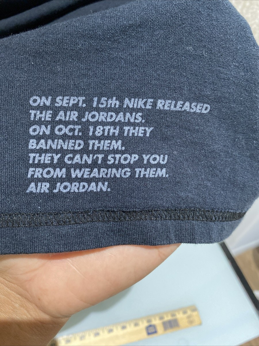NIKE Jordan banned Tシャツ USサイズM RARE Vintage Nike Air Jordan 1 Banned Shoe Black T-Shirt
