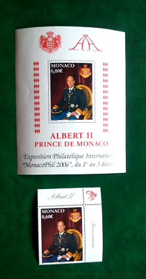 2007-Monaco-1 BF + 1 single-all new-MNH**-Alberto II.-