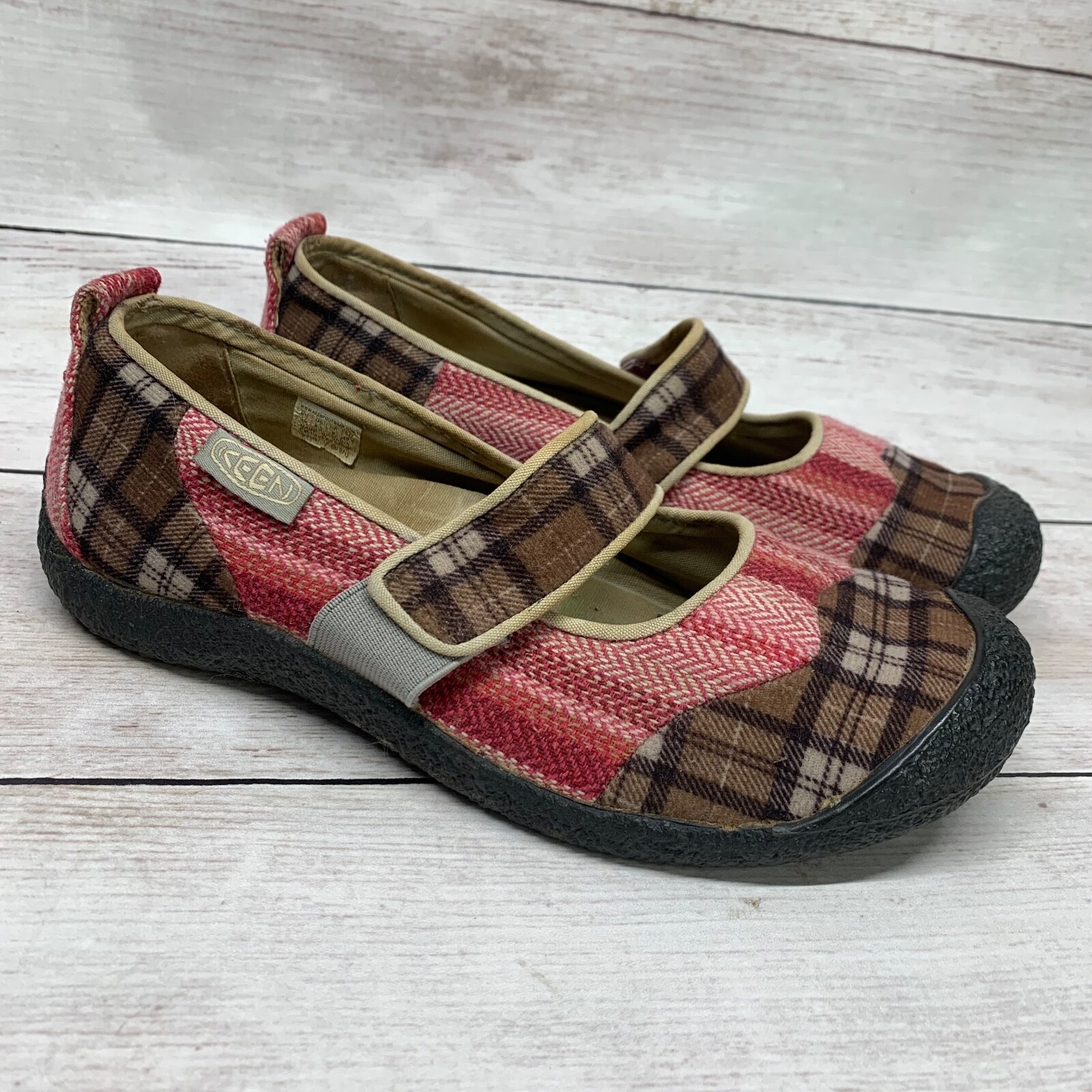 Keen Womens Multicolor Harvest 1007740 Plaid Patchwork Mary Jane Shoes Size 8.5