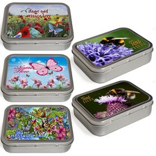 Personalised Tobacco Tin Butterfly 2oz Baccy Pill Storage Cigarette Birthday Bee