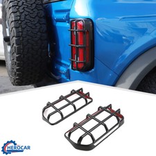 1 Pair Abs Rear Tail Light Guards Cover For Ford Bronco 2021 Black Accessories