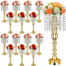 16 Pcs Wedding Centerpieces for Tables, Gold Silver Vase Centerpiece with Cha...