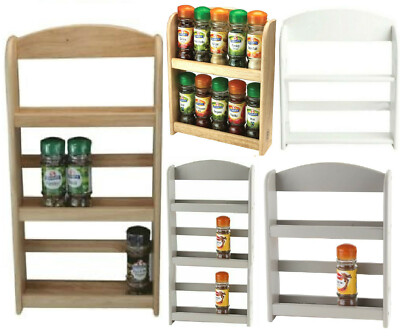 2 & 3 Ebenen Bambus Holz Küche Wandmontage Gewürzgläser Kräuter Regal Halter Ständer