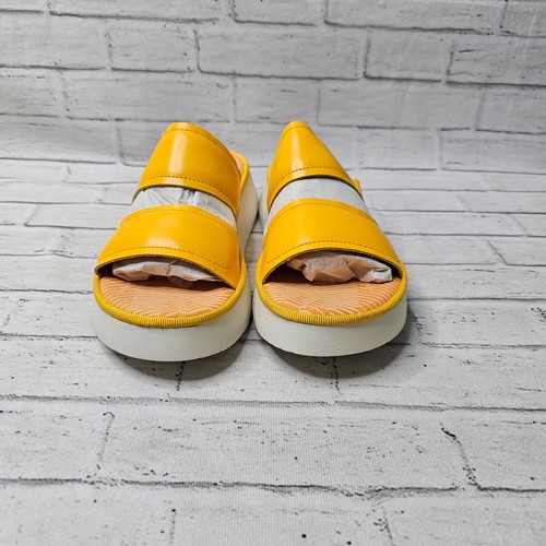 Fly London Damen-Sandalen CRAW467FLY gelb Leder Fersenriemen Keilabsatz UK 5 Sommer - Bild 3 von 9