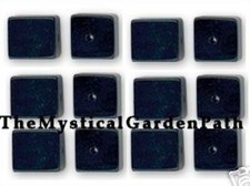 25 Opaque Jet Black Glass 6mm Square Cube Beads 