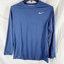 Nike Boys Dri-Fit Dark Blue Navy Heather Long Sleeve Shirt