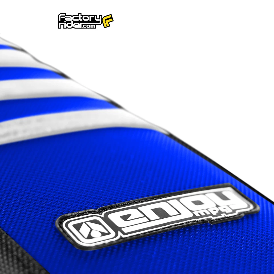 Cubierta de asiento Yamaha WR 450F 2007-2010 LADOS NEGROS/TEPA AZUL/COSTILLAS BLANCAS #136 Foto 3 de 4