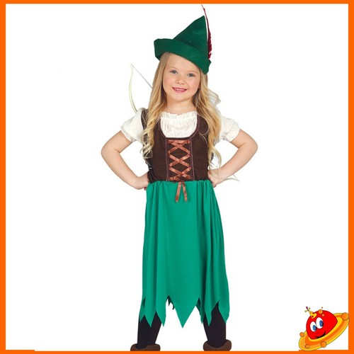 Costume Carnevale Ragazza Bambina Vestito Robin Hood Arciera Tg 3 a 9 anni  | eBay