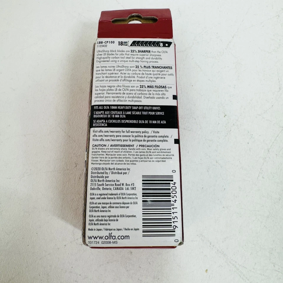 OLFA 18mm Heavy-Duty Snap Off Replacement Blades 100 Blades / 800 Cutting Edges - Image 2 of 4