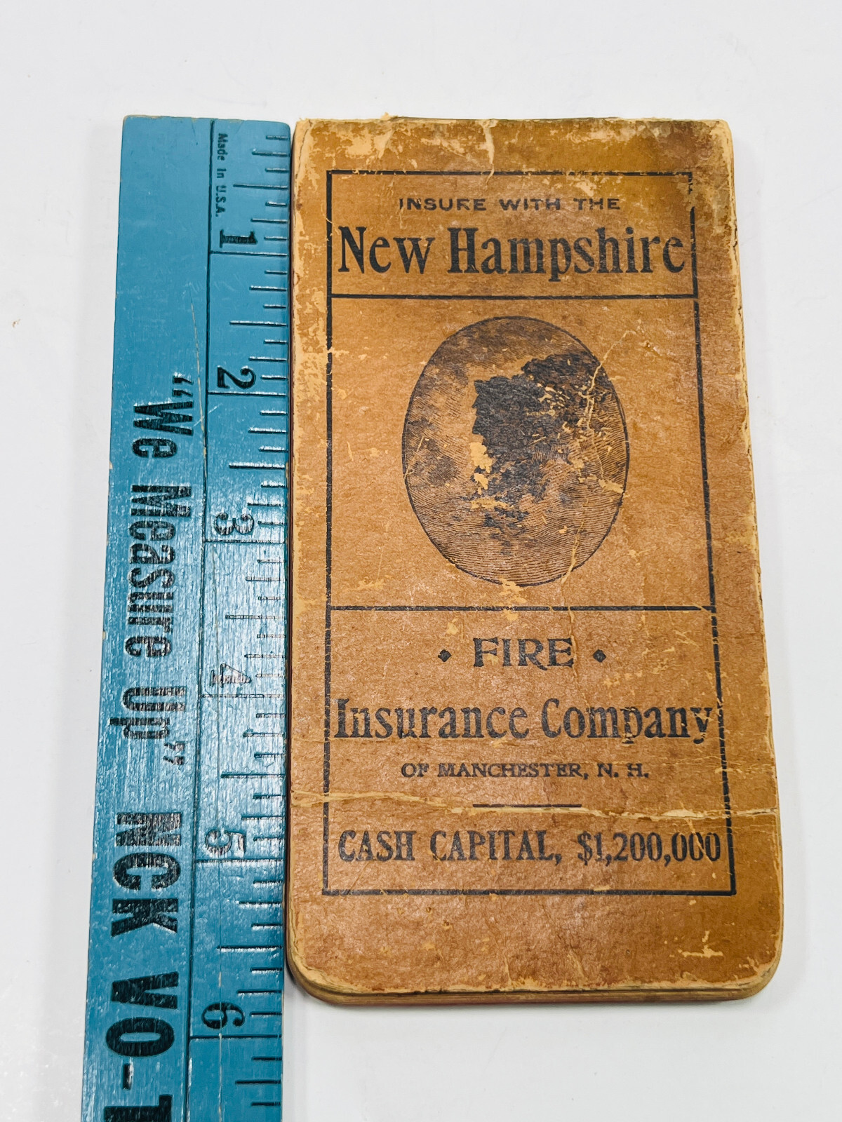 Antique New Hampshire Fire Insurance Company Booklet NH old man on the