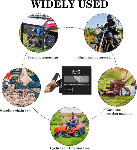 BIBARAJM Digital Small Engine Tachometer – Waterproof, Inductive RPM ...