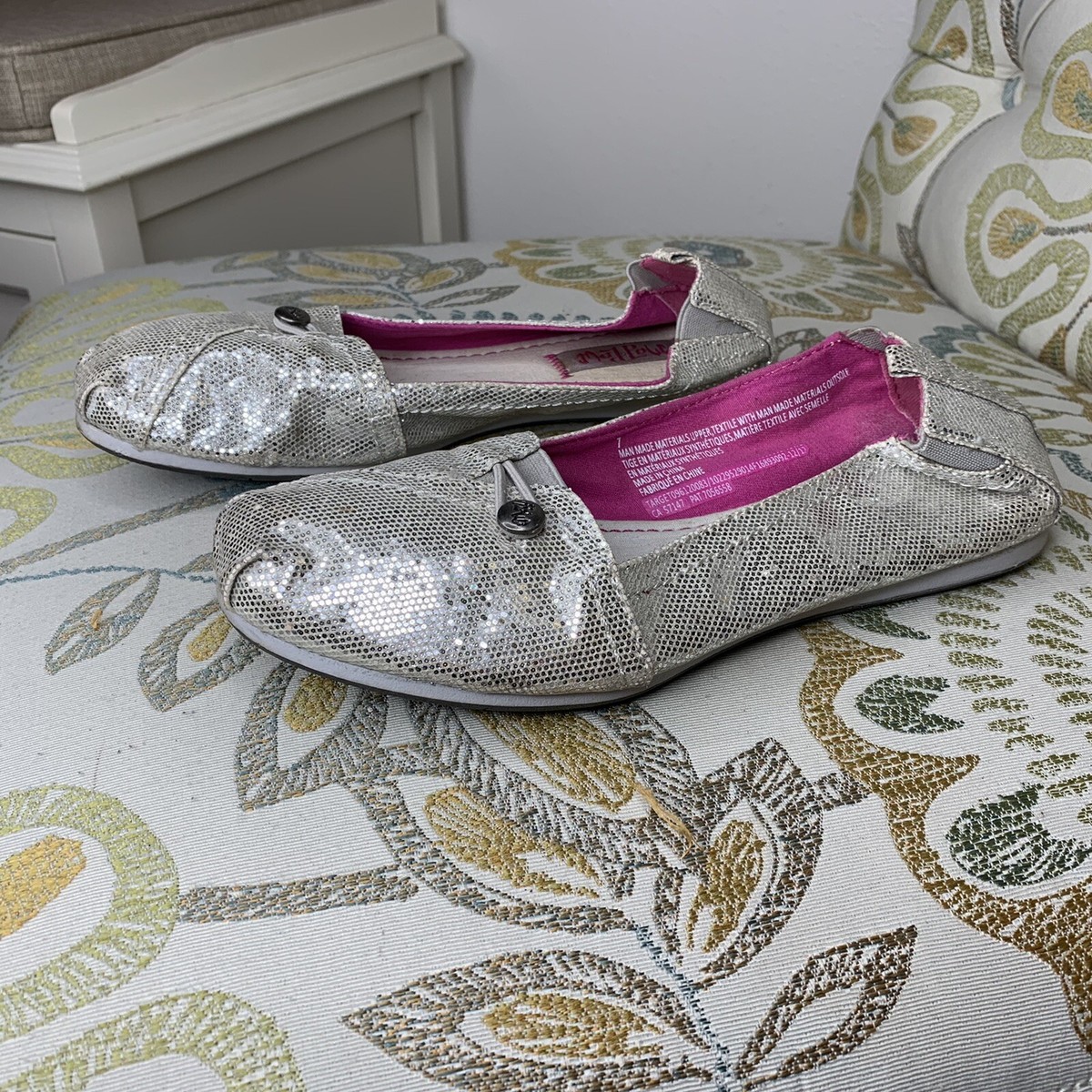 Mad Love Women's Silver Sparkle Glitter Flats Shoes Size 7 | eBay