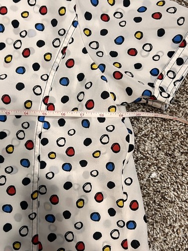 Vintage Style Norm Thompson White MULTI-COLOR polka dot Collared blouse, size M - Picture 4 of 7