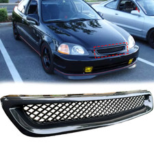Fits 1996 1997 1998 Honda Civic Ej Ek Jdm Type R Black Mesh Front Upper Grille