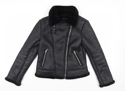 Missguided Women's Black Biker Jacket Size