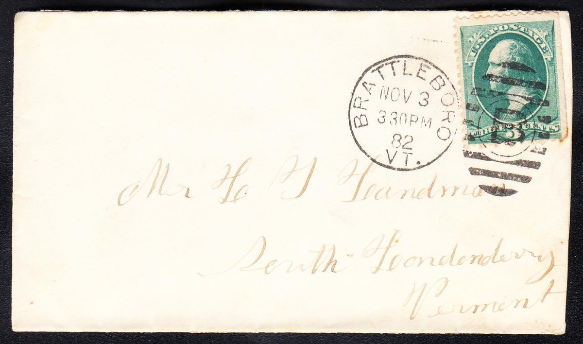 19th Century 1882 Brattleboro VT Postal History Cover B9327 | eBay