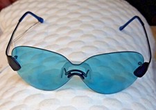 Sonnenbrille, Retro, rot, blau oder orange, große Gläser, Rahmenlos Damen