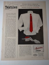 Manhattan Span Dress Shirts Valentine Kiss Vintage 1950s Print Ad