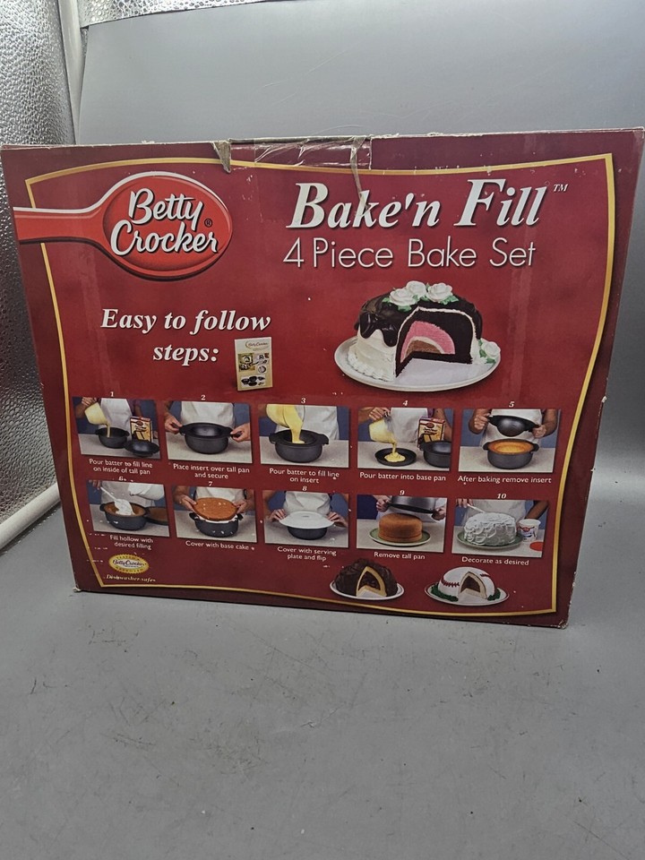 Betty Crocker Bake’n Fill Cake 4pc Cake Baking Set Ice Cream Pudding eBay