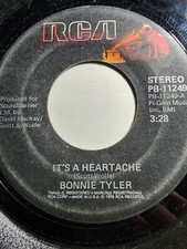 Bonnie Tyler It's a Heartache It's About Time 45 RPM GOOD F331