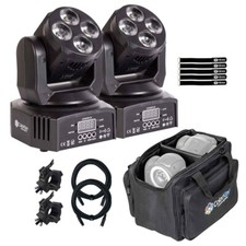 ColorKey CKU-5037 Moving Head Miniwash QUAD 4 MKII DJ Club Lights Pair w Case