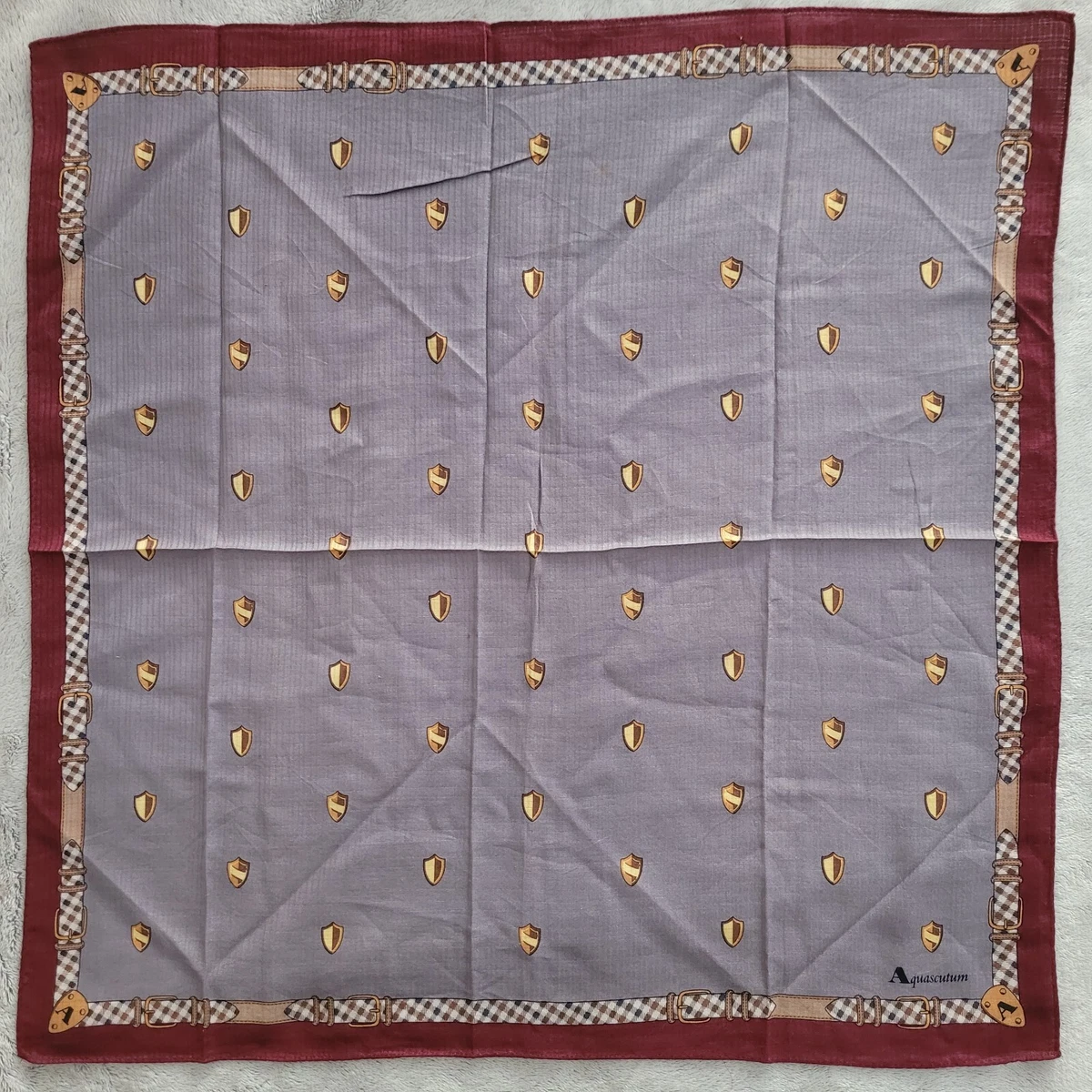 Aquascutum Cotton Square Handkerchief l9.5