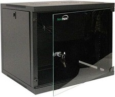 NavePoint 9U Wall Mount Network Cabinet for 19 IT Equipment with Lockable Glass