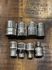 Snap-On Tools 1/4” Drive 8pc Shallow Socket Set 4mm - 14mm 6 Point USA METRIC