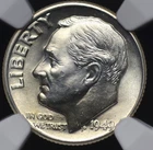 1949 D ROOSEVELT DIME NGC MS 64 FT SMOOTH AND GLOSSY WHITE FULLY STRUCK SURFACES