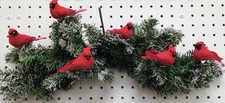6PCS Christmas Mini Artificial Red Cardinal Clip On Tree Ornaments Bird Decor