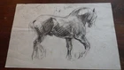 1930.René Herisson.Animal drawing.Breton horse