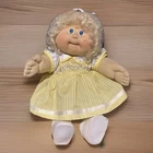 1986 Cabbage Patch Kid, Blonde Cornsilk, Blue Eyes, HM 8 W/ Diaper, Shoes, Dress