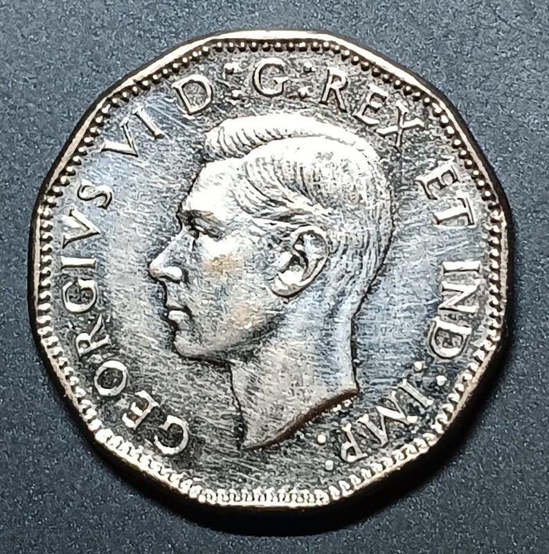 1945 Canada 5 Cents, Appears Uncirculated. Excellent Details.